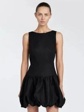 NWT - DISSH Linen Irina Black BUBBLE MINI Dress, Size US 6